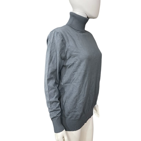 Above Mediocre Taste AMT Blue Turtle Neck Ribbed Sweater - Picture 6 of 9